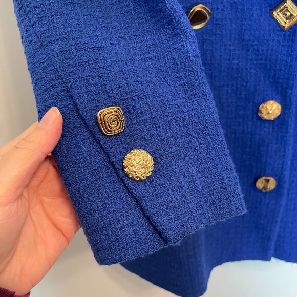 ZARA Double Breasted Mixed Button Blogger Long Blazer Jacket Dress \\ M - Picture 5 of 11